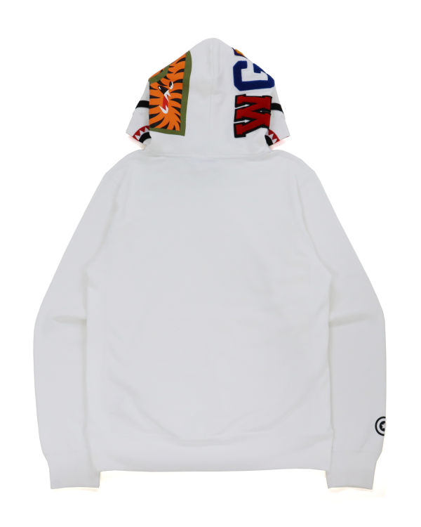 Sweat À Capuche Bape Shark Inside Tiger Pullover Homme Blanche | LUHQI1978