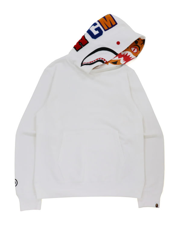 Sweat À Capuche Bape Shark Inside Tiger Pullover Homme Blanche | LUHQI1978