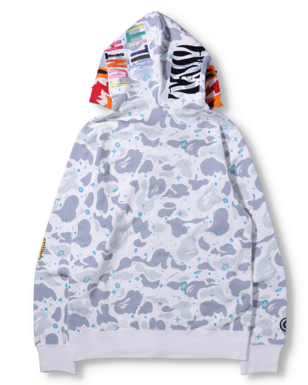 Sweat À Capuche Bape Space Camo Tiger Full Zip Homme Blanche | DSNPH7693