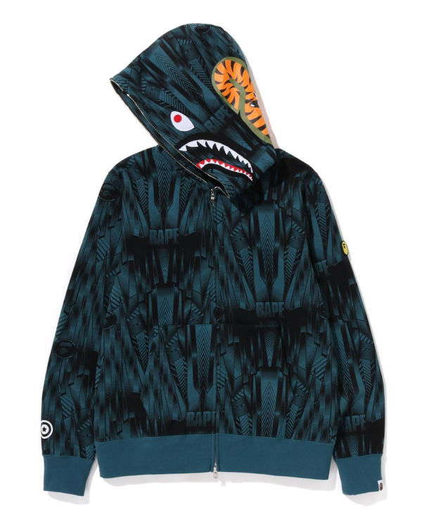 Sweat À Capuche Bape Speed Racer Shark Full Zip Homme Bleu | JYNZS0796