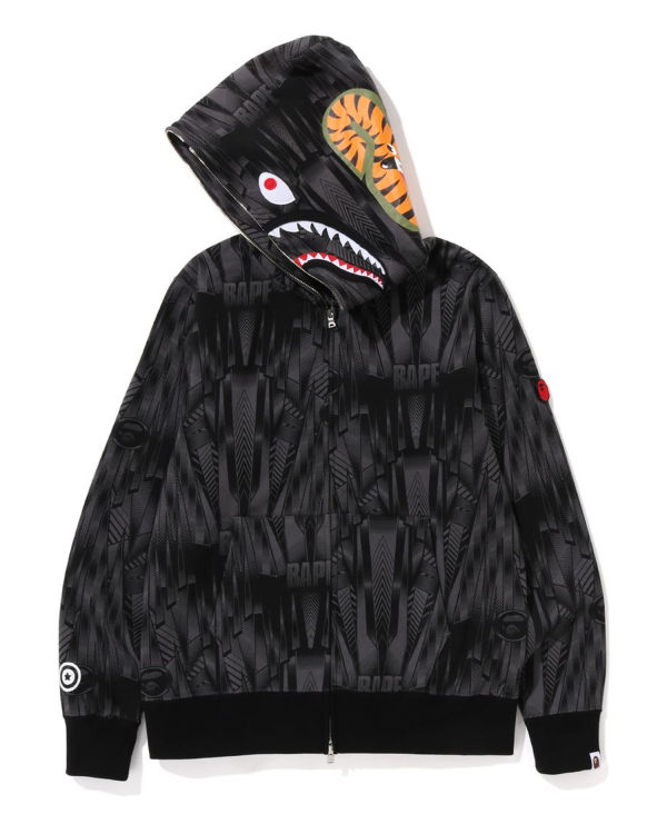 Sweat À Capuche Bape Speed Racer Shark Full Zip Homme Noir | ULSHJ2791