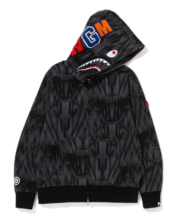 Sweat À Capuche Bape Speed Racer Shark Full Zip Homme Noir | ULSHJ2791