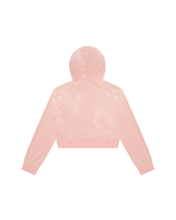 Sweat À Capuche Bape Velour Femme Rose | XYQLS2750