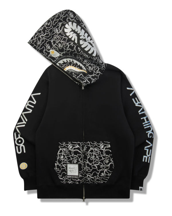 Sweat À Capuche Bape X Hajime Sorayama Shark Full Zip Homme Noir | VTPJG5287