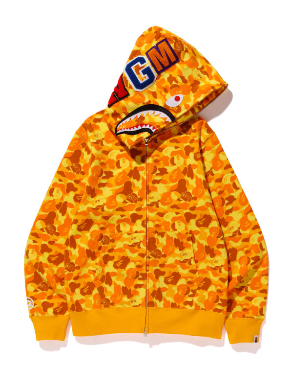 Sweat À Capuche Bape X PUBG MOBILE Shark full zip Homme Orange | DPWNT2146