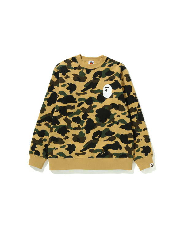 Sweats Bape 1st Camo Ape Head Crewneck Jr Enfant Jaune | VRSOT9314