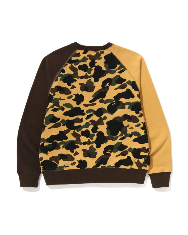 Sweats Bape 1st Camo Crazy Bathing Ape Relaxed Fit Crewneck Homme Jaune | ECBFY8604