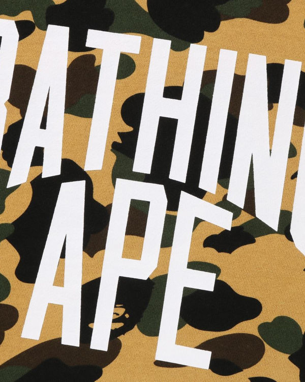 Sweats Bape 1st Camo Crazy Bathing Ape Relaxed Fit Crewneck Homme Jaune | ECBFY8604