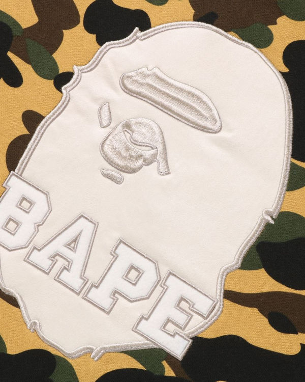 Sweats Bape 1st Camo Crewneck Homme Jaune | IAXPH3651