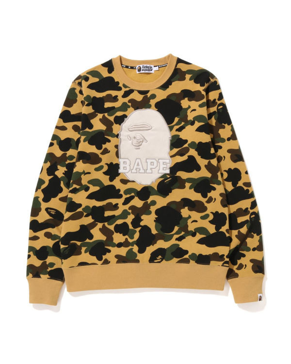 Sweats Bape 1st Camo Crewneck Homme Jaune | IAXPH3651