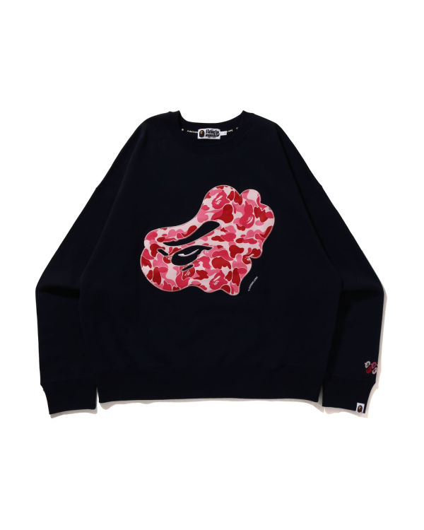 Sweats Bape ABC Camo Patch Relaxed Fit Crewneck Homme Bleu Marine Bleu | JKIQC2807