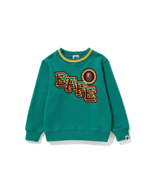 Sweats Bape Ape Head Emblem Crewneck Enfant Paon Vert | KBUFO2630