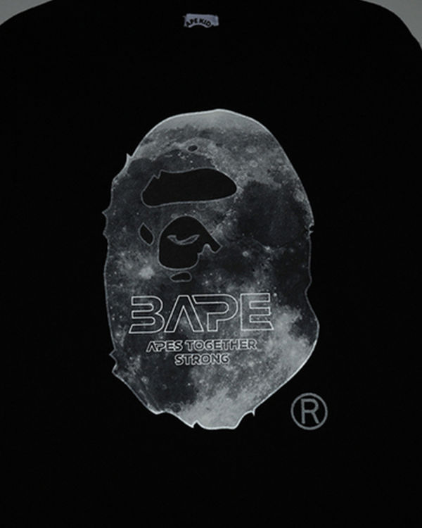 Sweats Bape Ape Head Moon Crewneck Enfant Noir | ILWVT5610