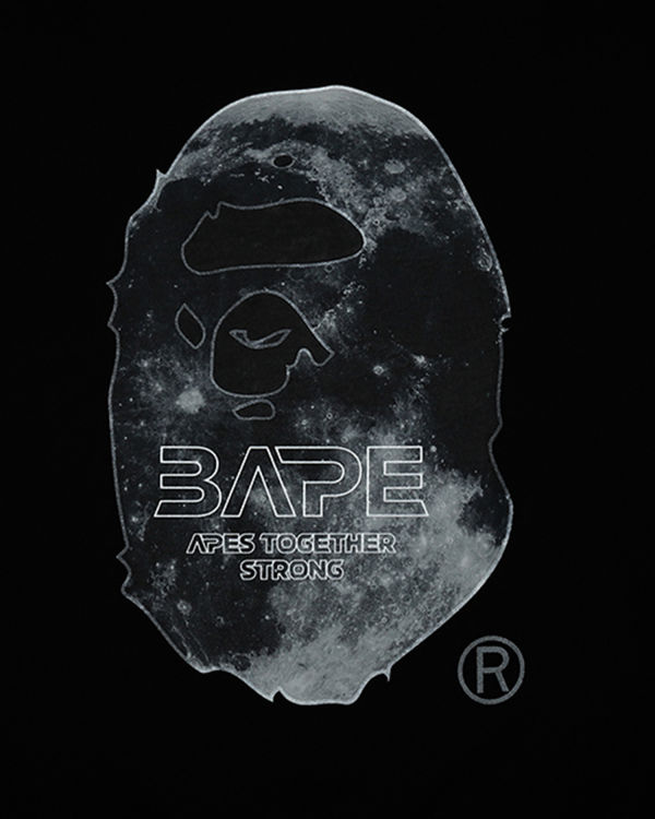 Sweats Bape Ape Head Moon Crewneck Homme Noir | CAHJV3920