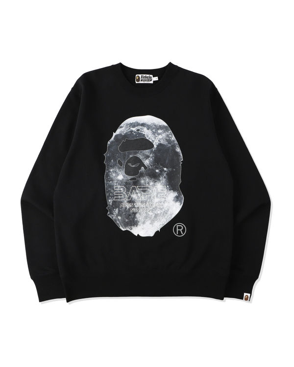 Sweats Bape Ape Head Moon Crewneck Homme Noir | CAHJV3920