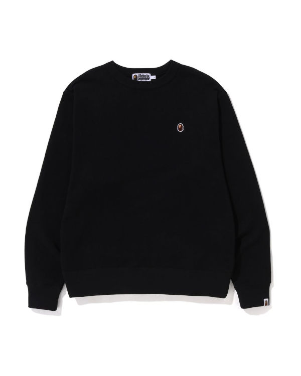 Sweats Bape Ape Head One Point Relaxed Fit Crewneck Homme Noir | DYEWH3027