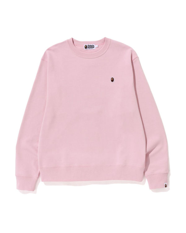 Sweats Bape Ape Head One Point Relaxed Fit Crewneck Homme Rose | HYKAR0253