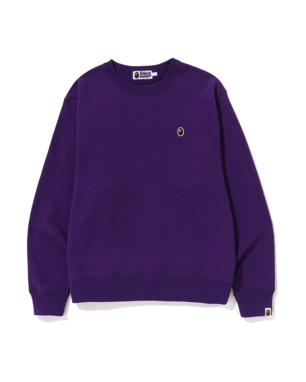 Sweats Bape Ape Head One Point Relaxed Fit Crewneck Homme Violette | ZQHDS2981