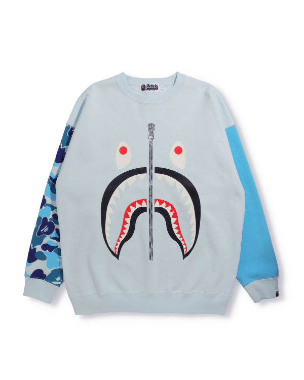 Sweats Bape Big ABC Camo Shark Oversized Crew Neck Femme Bleu | SPCIM7946