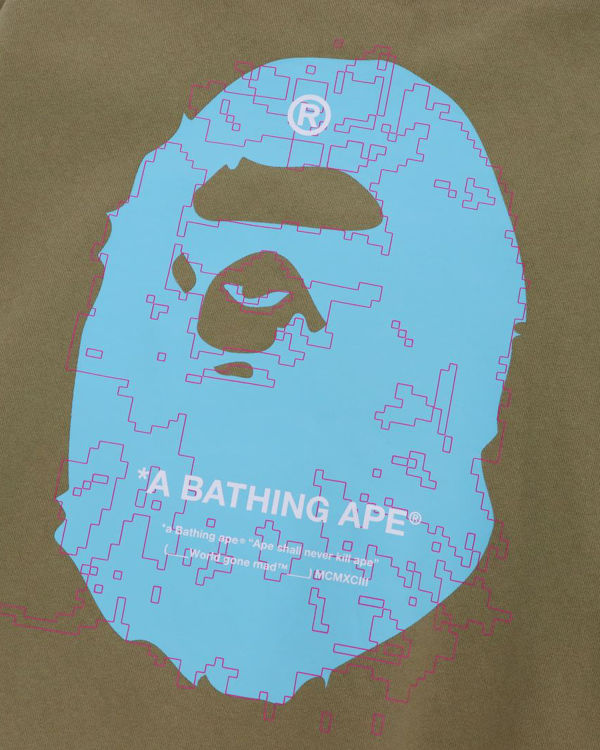 Sweats Bape Big Ape Head Digital Mosaic Homme Grise Marron | ENMHU4703