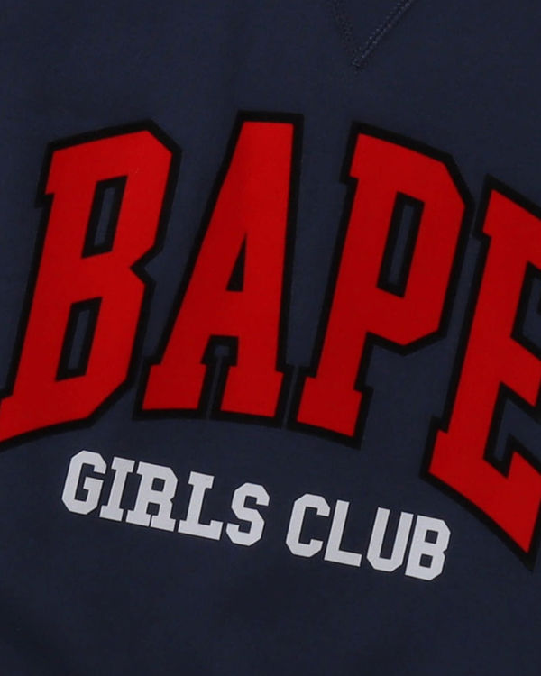 Sweats Bape Girls Club Larges Crew neck Femme Bleu Marine Bleu | AODXY9283