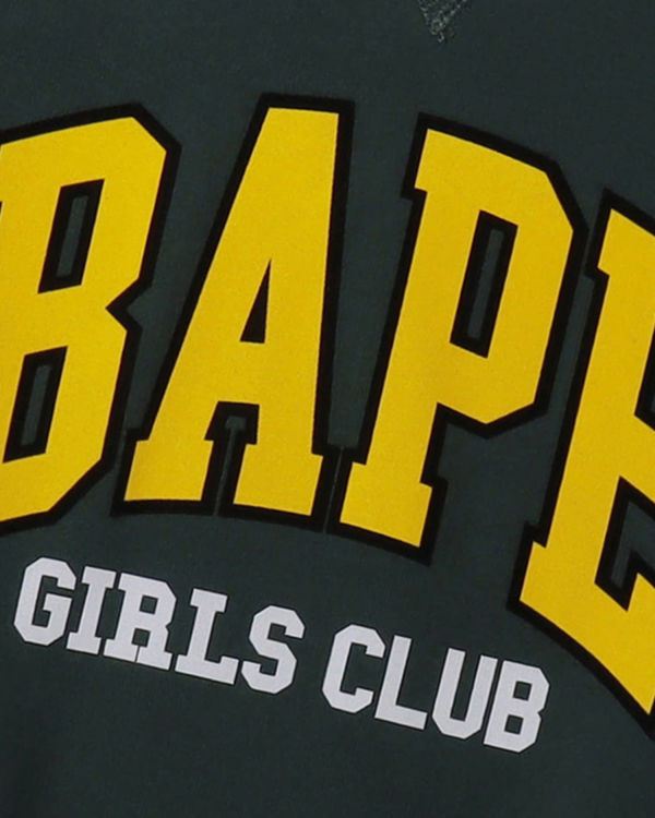 Sweats Bape Girls Club Larges Crew neck Femme Vert Foncé | NHRXO5042