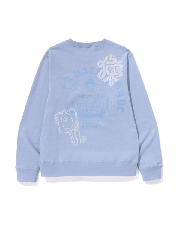 Sweats Bape Japan Culture Sumo Crewneck Homme Bleu | QBJYV7163