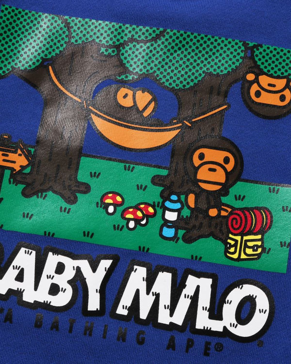 Sweats Bape Milo Camo Hammock Crewneck Enfant Bleu | CNRIU5091