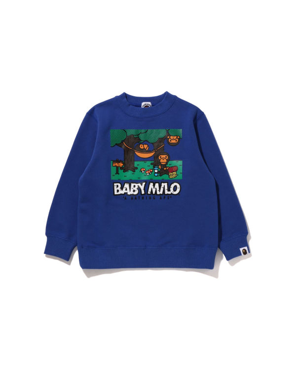 Sweats Bape Milo Camo Hammock Crewneck Enfant Bleu | CNRIU5091