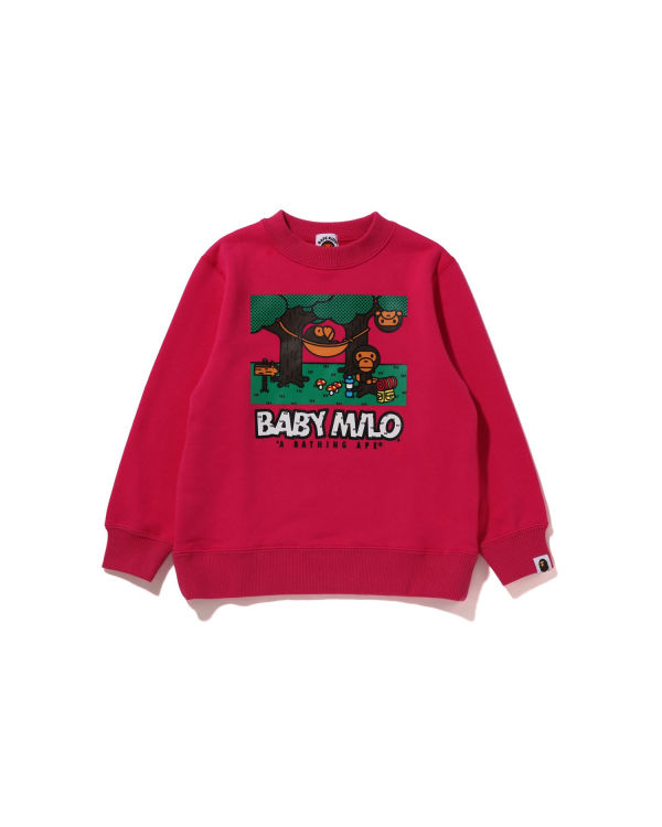 Sweats Bape Milo Camo Hammock Crewneck Enfant Rose | ZWJSD9057