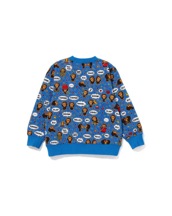 Sweats Bape Milo Speech Balloon Crewneck Enfant Bleu | REKCF4307