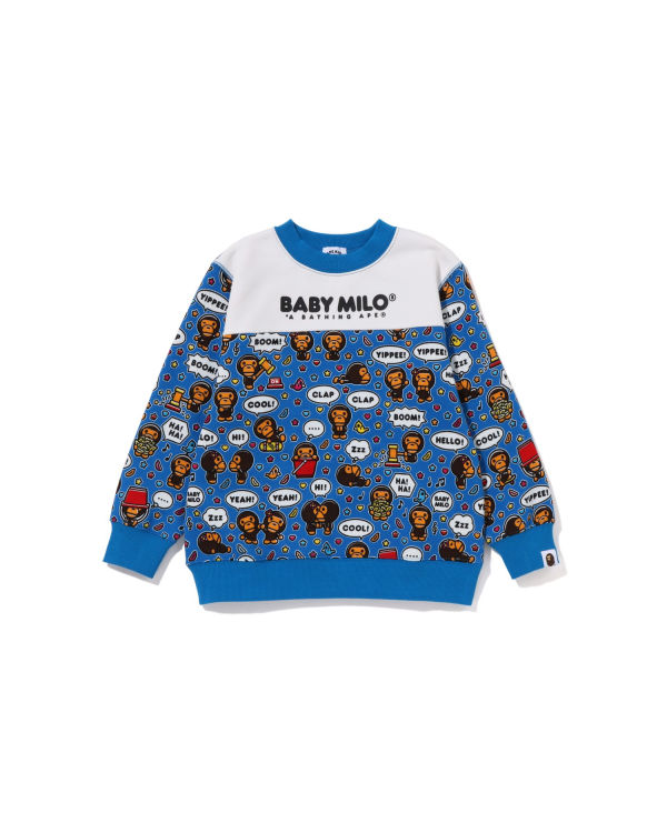 Sweats Bape Milo Speech Balloon Crewneck Enfant Bleu | REKCF4307