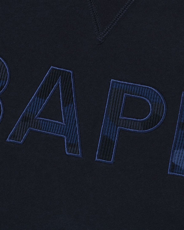 Sweats Bape Patch Relaxed Fit Crewneck Homme Bleu Marine Bleu | AUYEZ5702