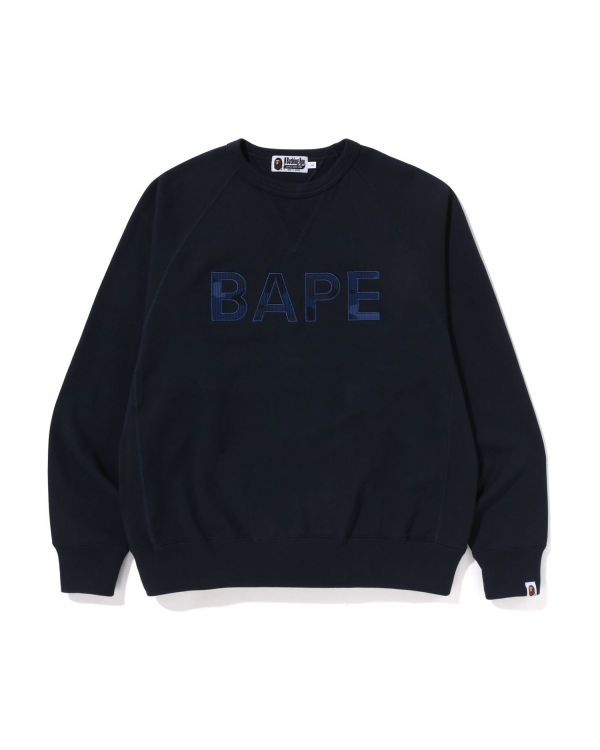 Sweats Bape Patch Relaxed Fit Crewneck Homme Bleu Marine Bleu | AUYEZ5702