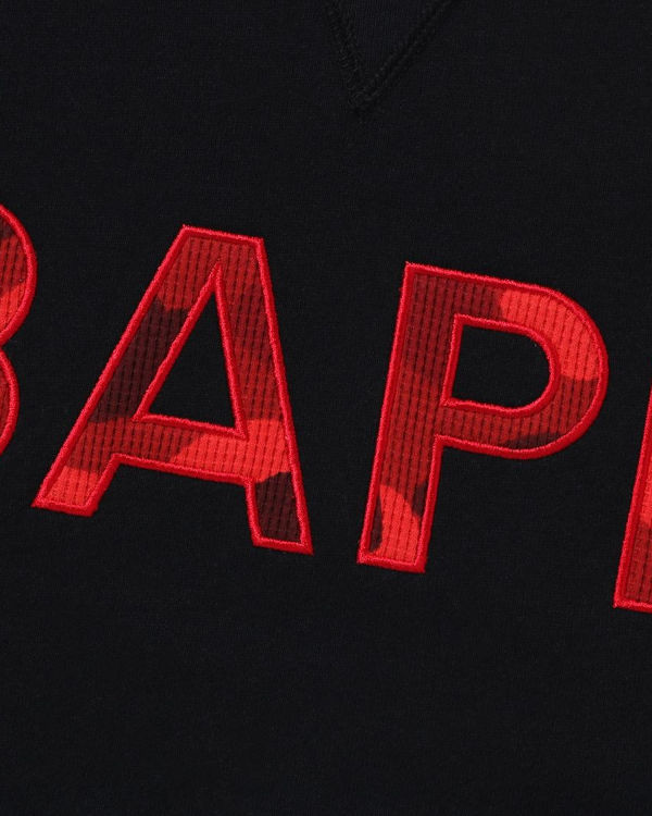 Sweats Bape Patch Relaxed Fit Crewneck Homme Noir | KNIRJ9386