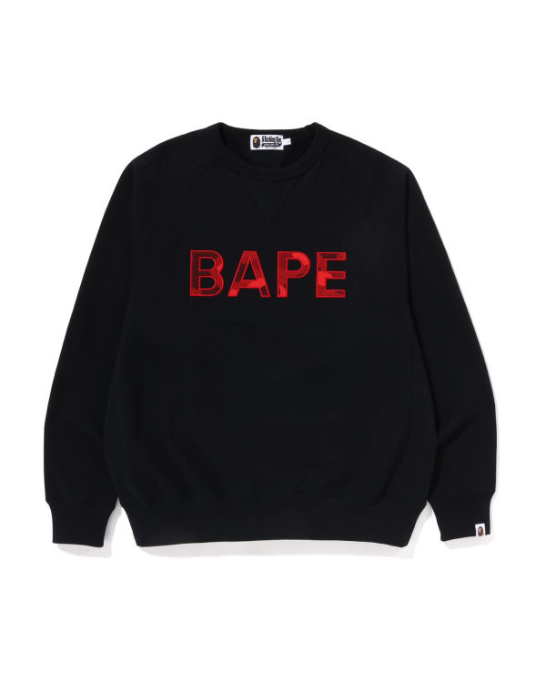 Sweats Bape Patch Relaxed Fit Crewneck Homme Noir | KNIRJ9386