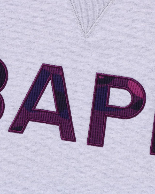 Sweats Bape Patch Relaxed Fit Crewneck Homme Grise | RCMSV7045