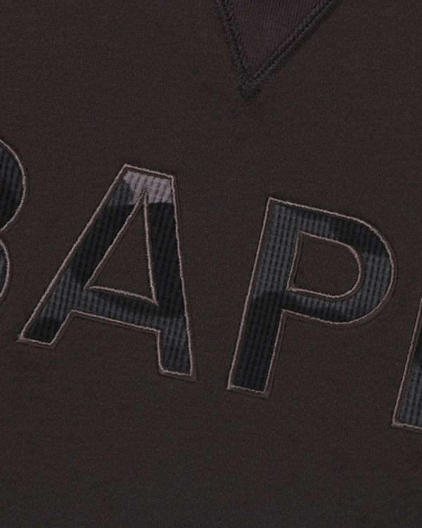 Sweats Bape Patch Relaxed Fit Crewneck Homme Grise Foncé | ZBTAD2564