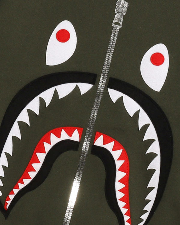 Sweats Bape Patched Shark Crewneck Homme Vert | RHKZP9267