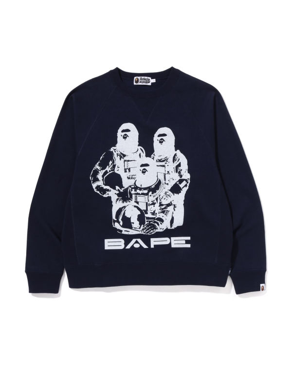 Sweats Bape Relaxed Fit Crewneck Homme Bleu Marine Bleu | CQVOE8356