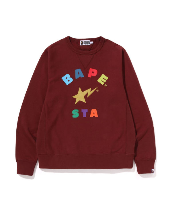 Sweats Bape STA Crewneck Homme Rouge Foncé | NRJEK5478