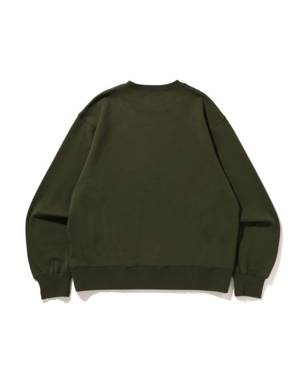 Sweats Bape STA Logo Relaxed Fit Crewneck Homme Vert | MUQYI6843