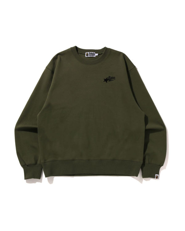 Sweats Bape STA Logo Relaxed Fit Crewneck Homme Vert | MUQYI6843