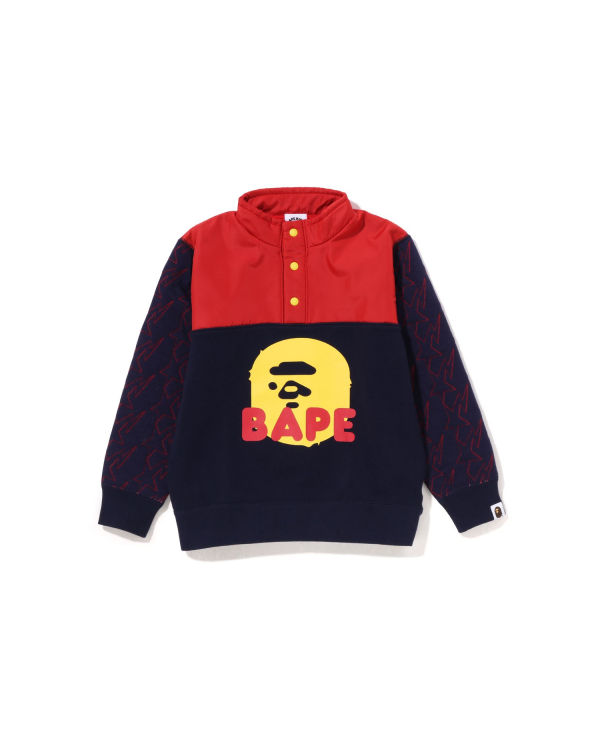 Sweats Bape STA Quilting Ape Head Half Snap Enfant Bleu | QCZKI7081