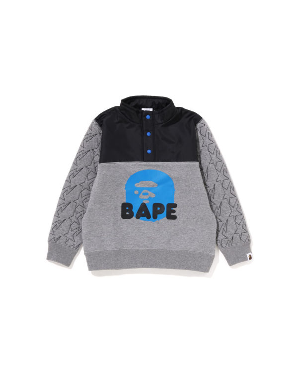 Sweats Bape STA Quilting Ape Head Half Snap Enfant Grise | YKHDB2780