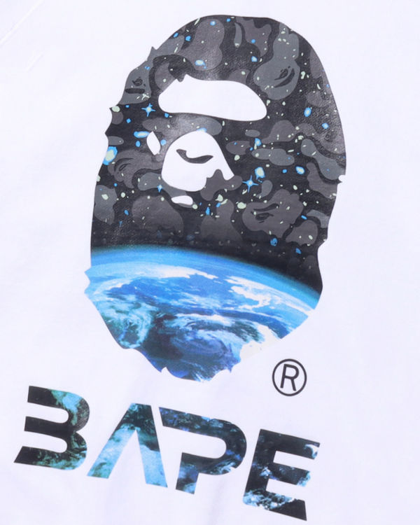 Sweats Bape Space Camo Ape Head Loose Fit Crewneck Homme Blanche | LWMRD3418