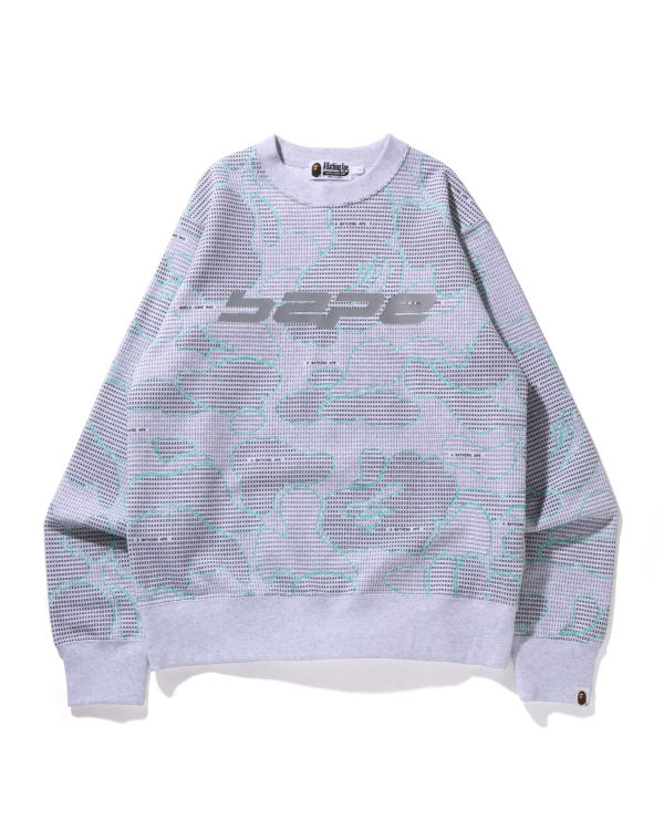 Sweats Bape Text Code Camo Crewneck Homme Grise Clair | LUZBT9875