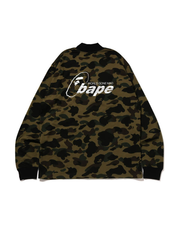 T Shirts Bape 1st Camo Mock Neck Relaxed Fit L/S Homme Vert | KRBON6298