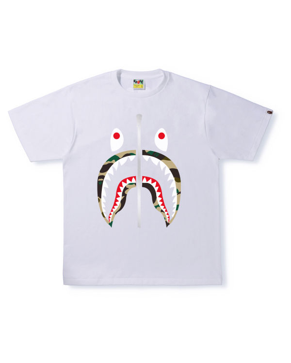 T Shirts Bape 1st Camo Shark Homme Blanche | YZNRU5360