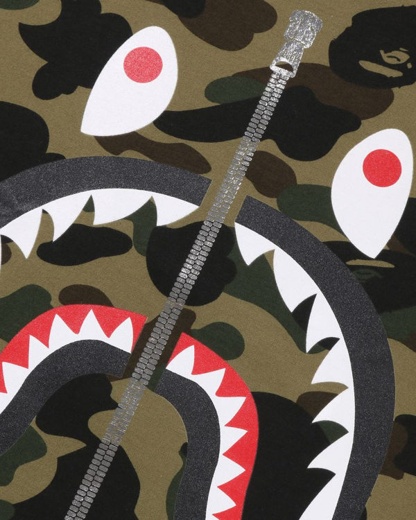 T Shirts Bape 1st Camo Shark Homme Vert | MLVNQ3841